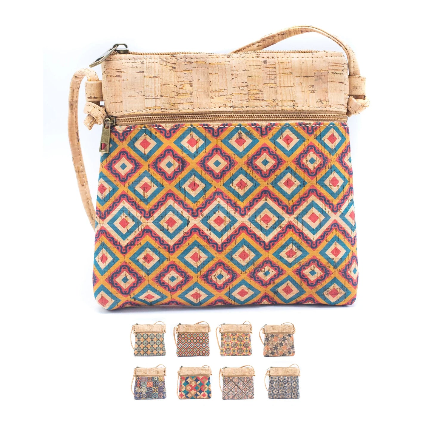 Cork Crossbody Messenger Criss Cross Compact