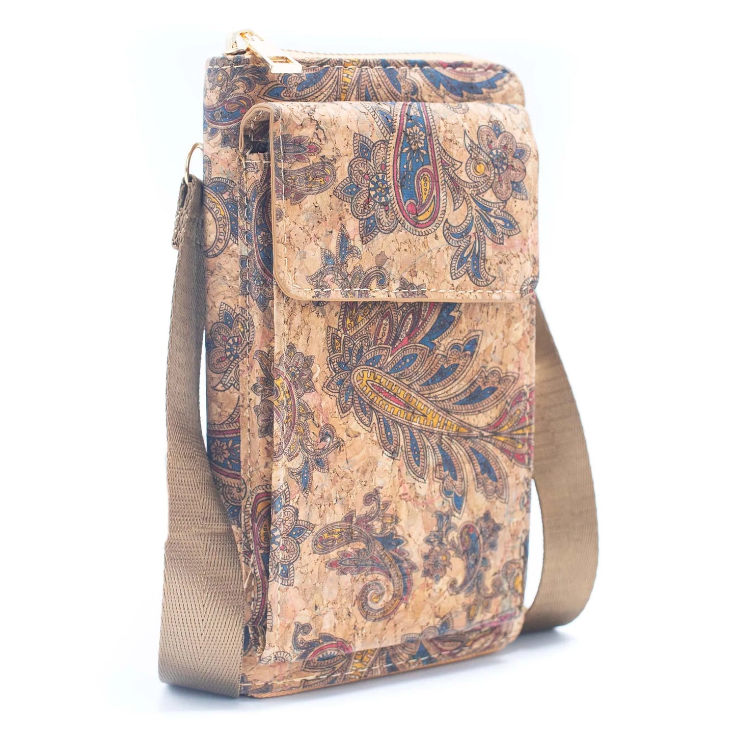Natural Cork Mobile Phone Crossbody Wallet