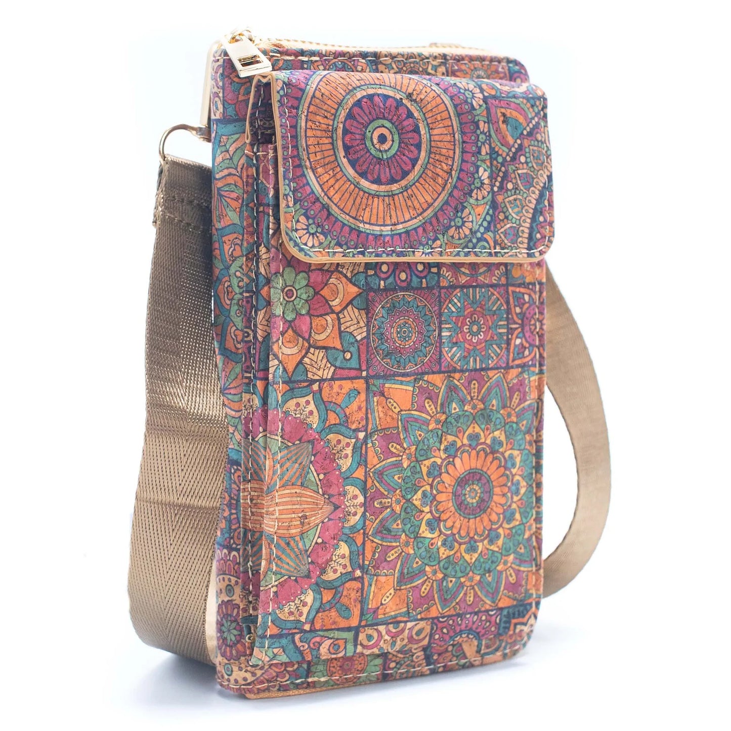 Natural Cork Mobile Phone Crossbody Wallet
