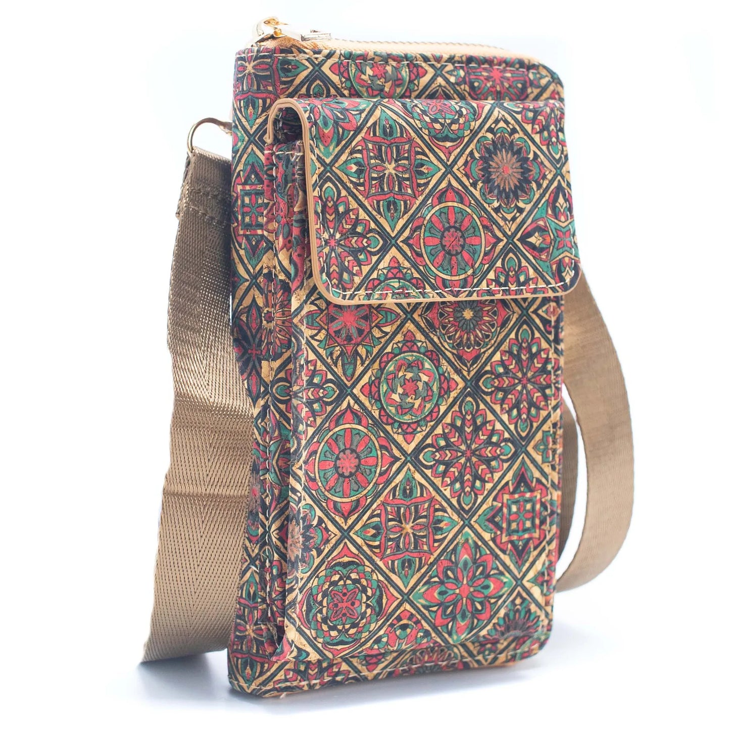 Natural Cork Mobile Phone Crossbody Wallet