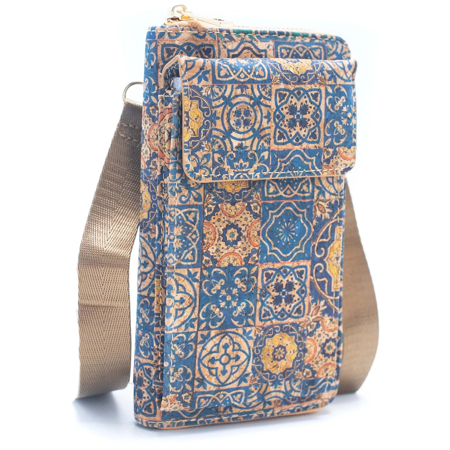 Natural Cork Mobile Phone Crossbody Wallet