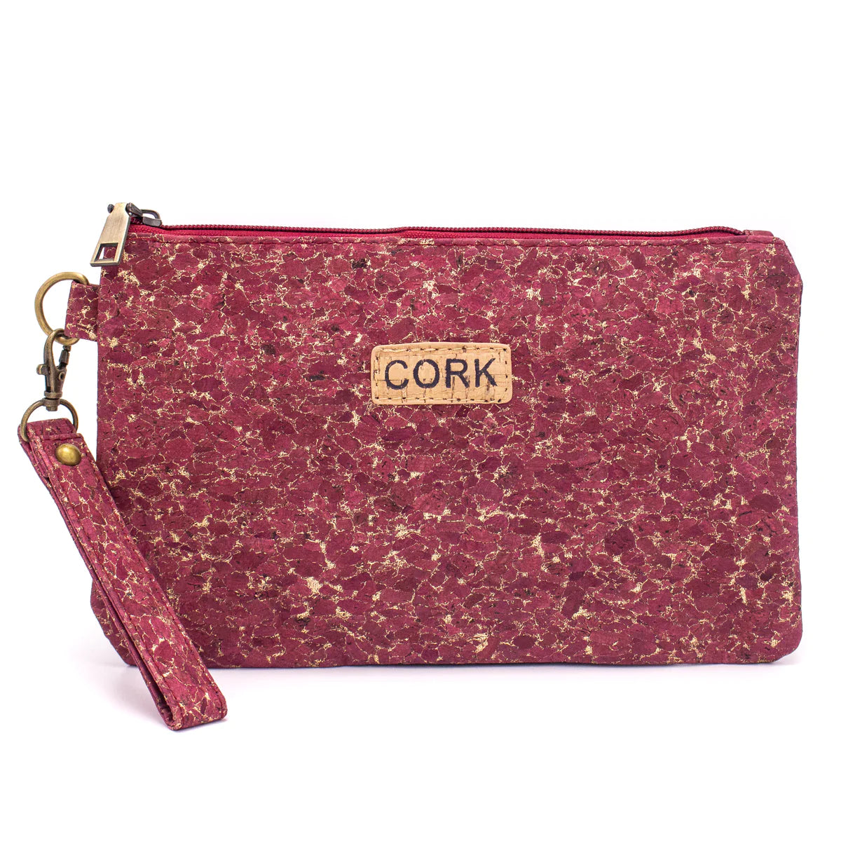 Natural cork with pattern envelope clutch