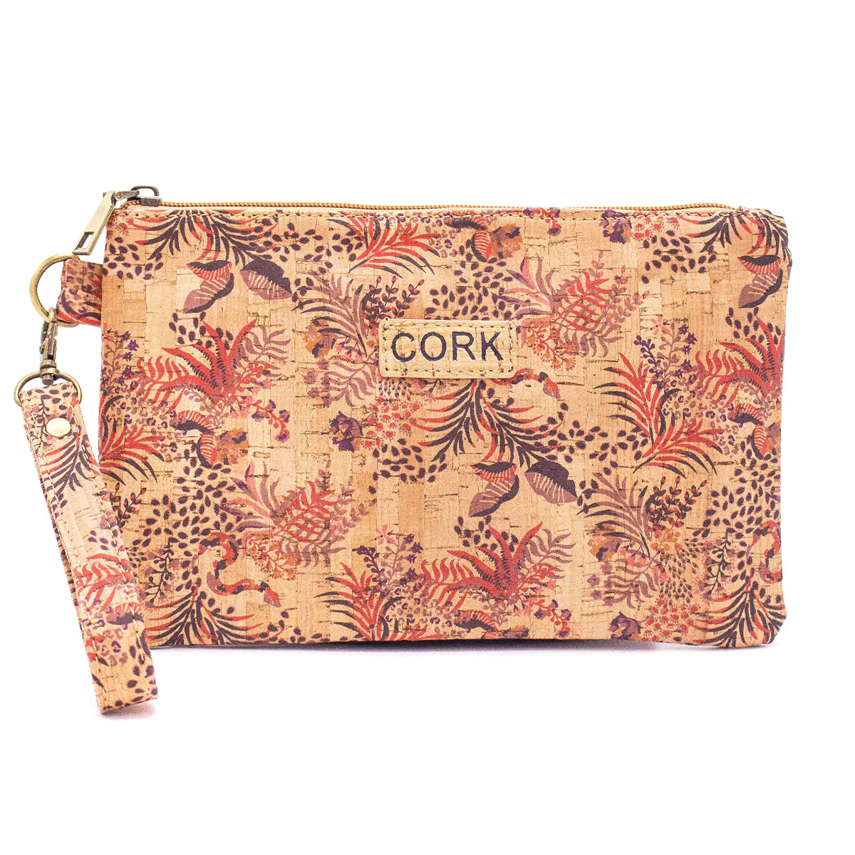 Natural cork with pattern envelope clutch