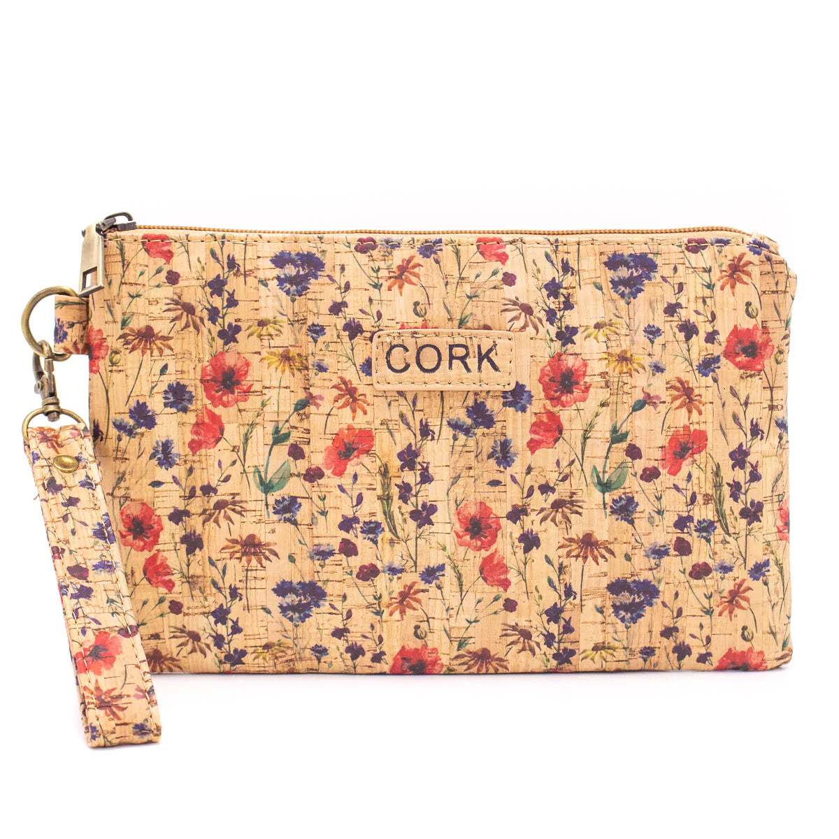 Natural cork with pattern envelope clutch