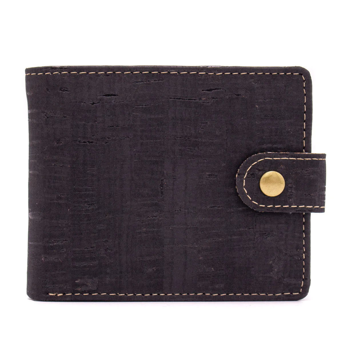 Sleek Bifold Cork Wallet with Snap Button