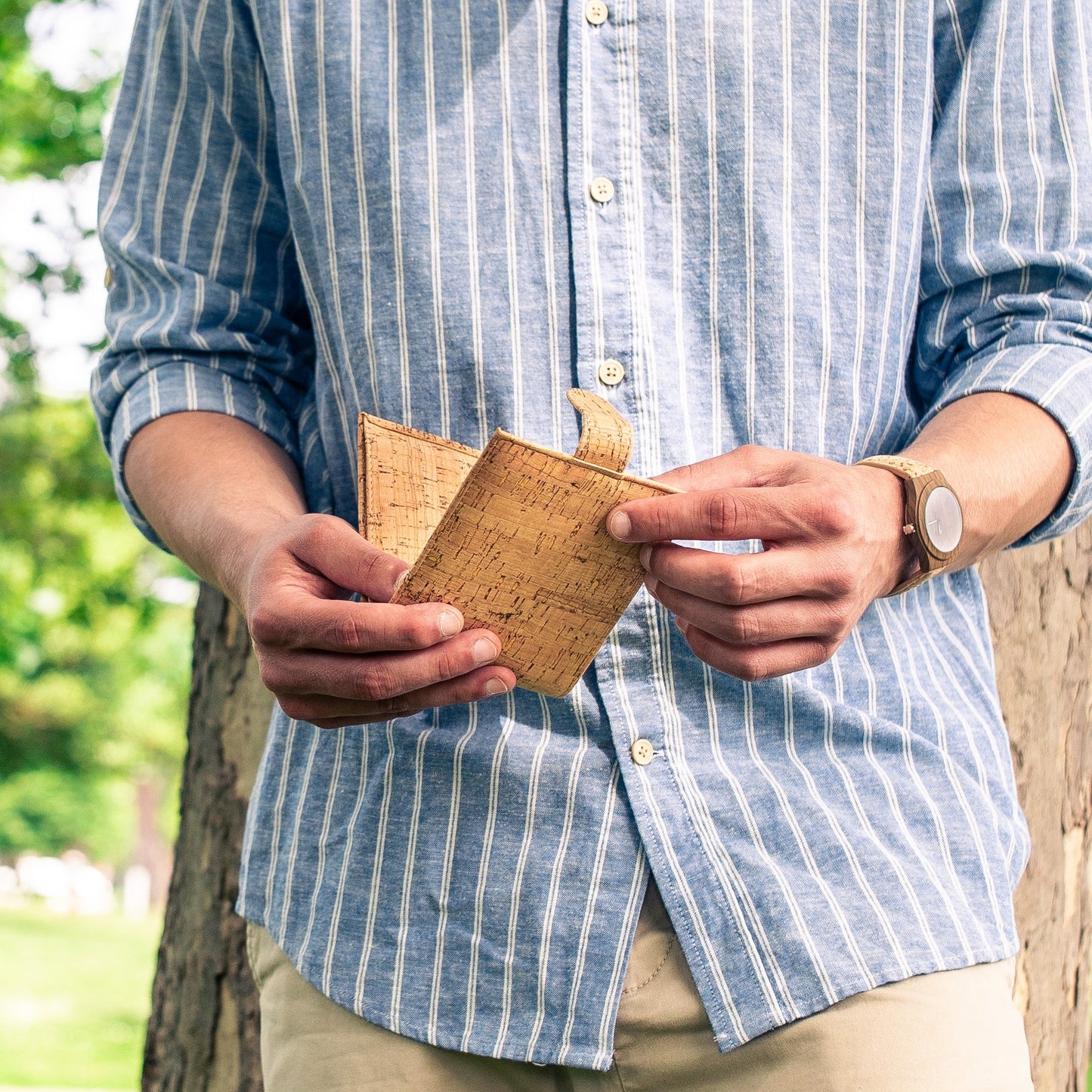 Natural/Brown Cork Wallet for Men