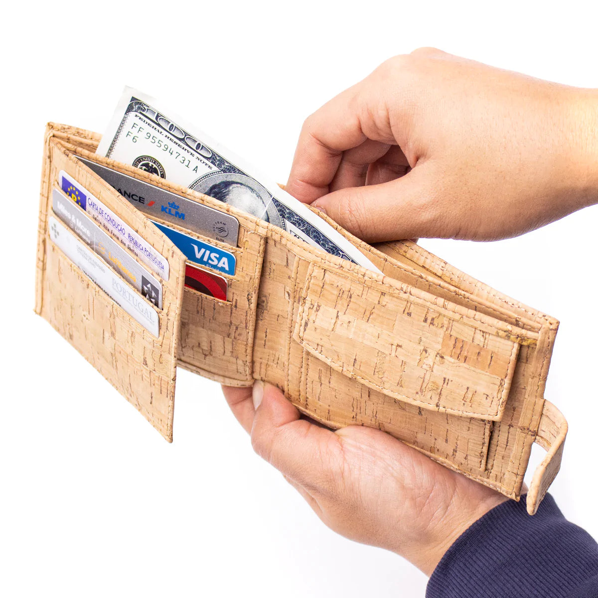 Natural/Brown Cork Wallet for Men