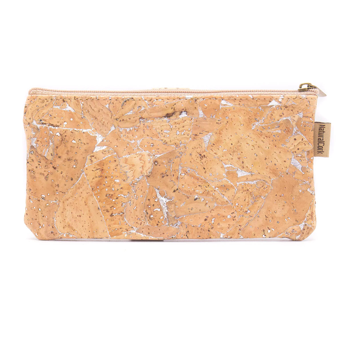Silver cork Slim snap wallet