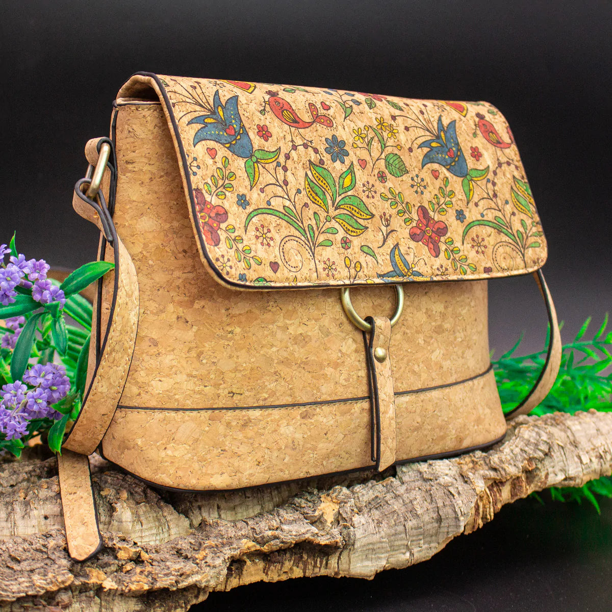 Floral Cork crossbody Bag