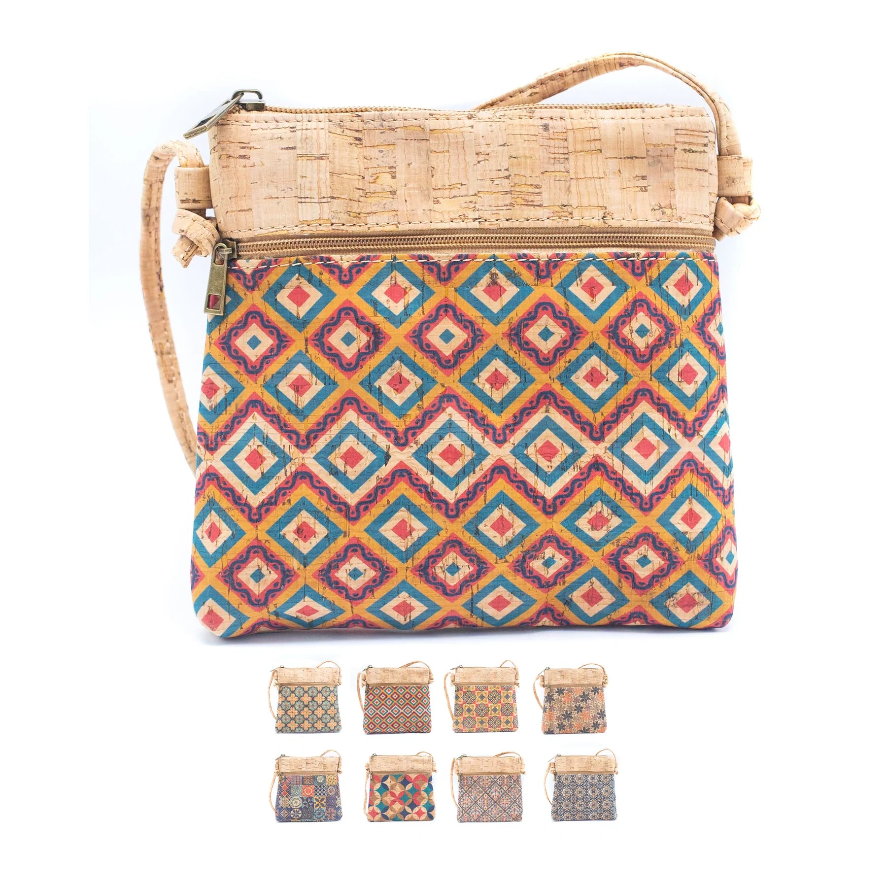 Cork Crossbody Messenger Criss Cross Compact