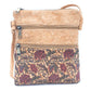 Patterned double zipper crossbody bag