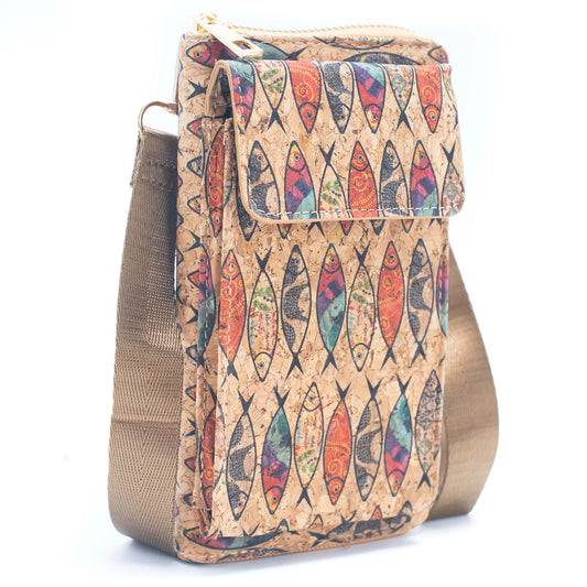 Natural Cork Mobile Phone Crossbody Wallet