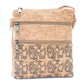 Patterned double zipper crossbody bag