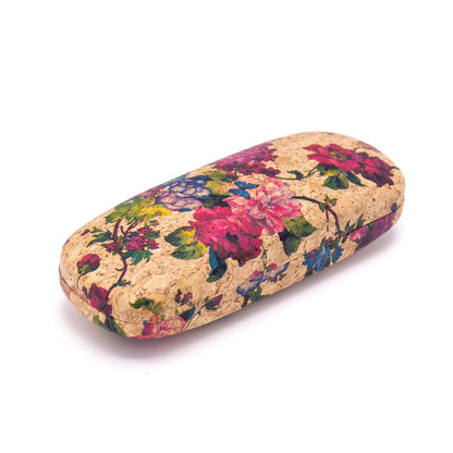 Cork hard case for sunglasses flowers style