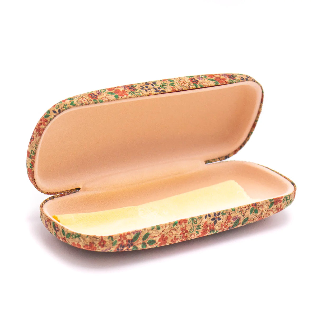 Cork hard case for sunglasses flowers style