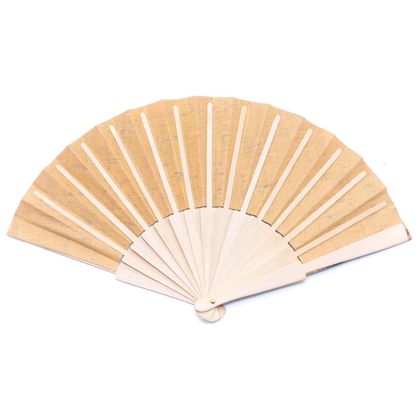 Cork Antique Wooden Folding Hand Fan with Box