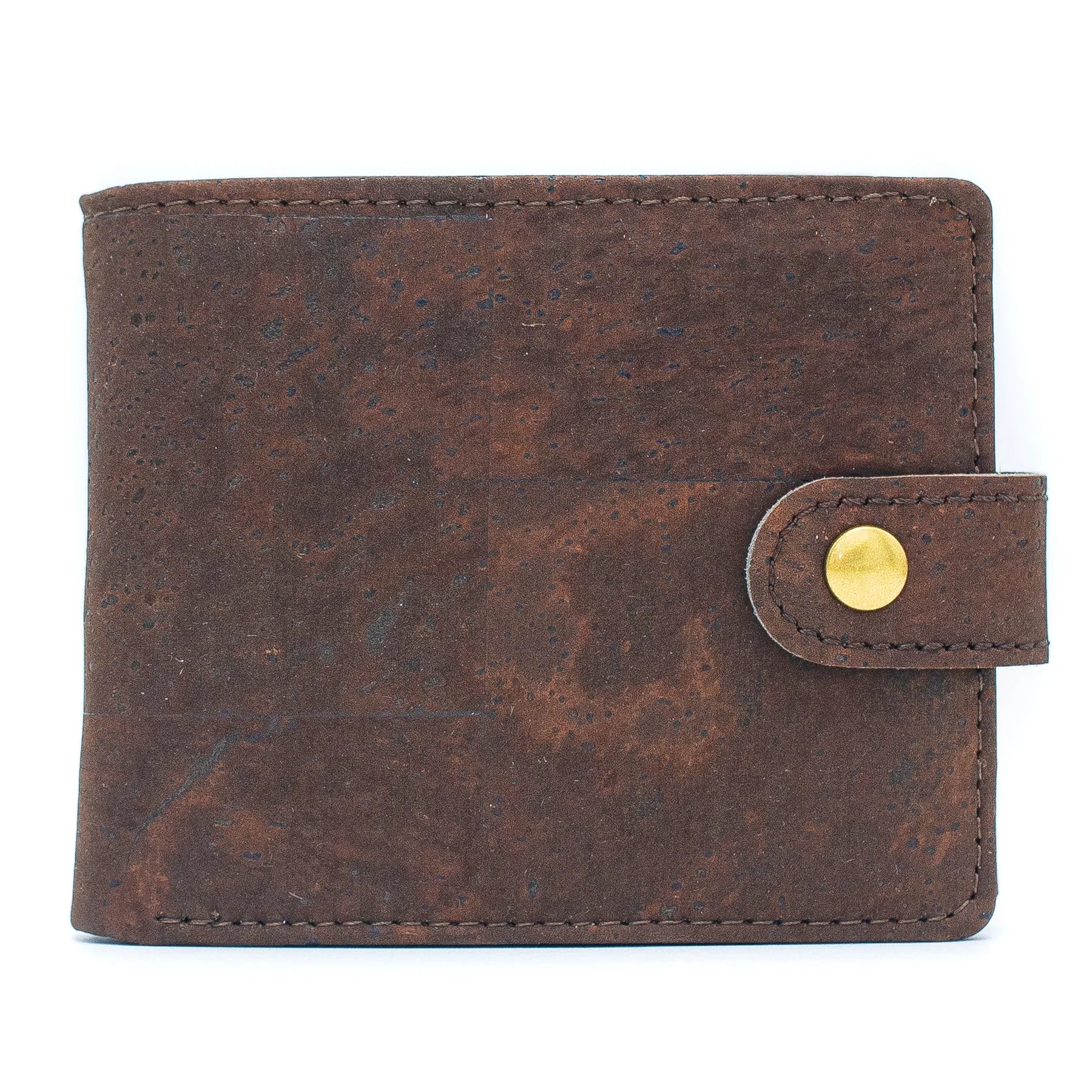 Brown Cork Men Wallet with Snap Button