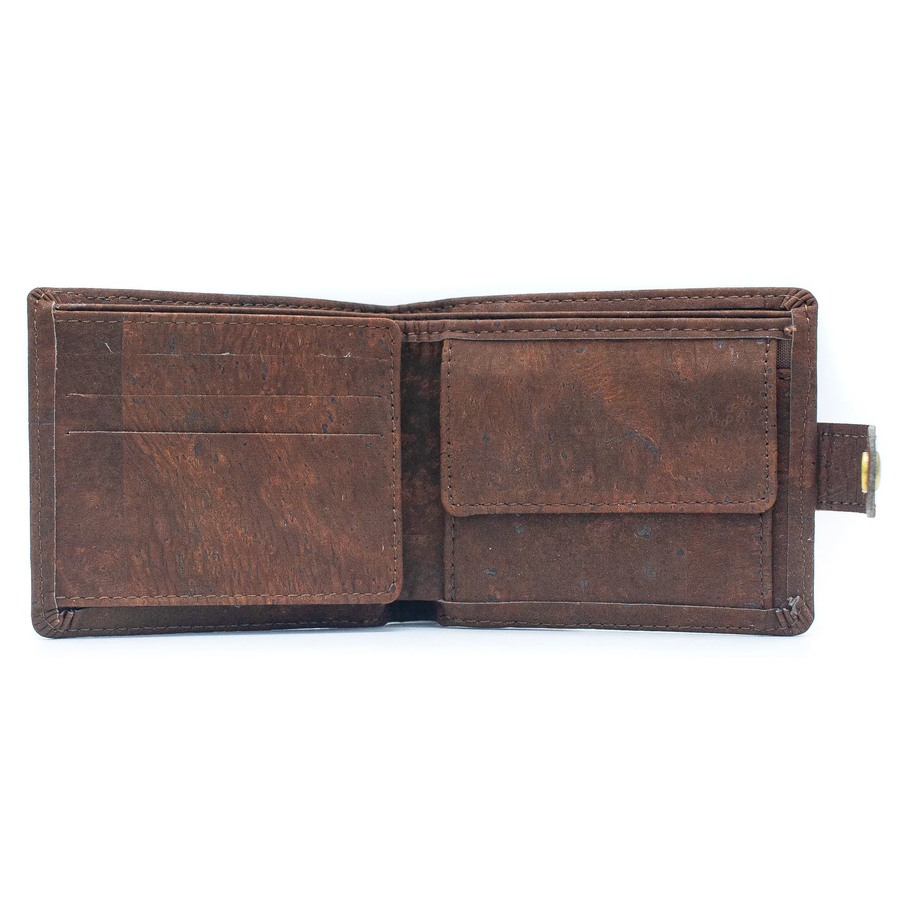 Brown Cork Men Wallet with Snap Button