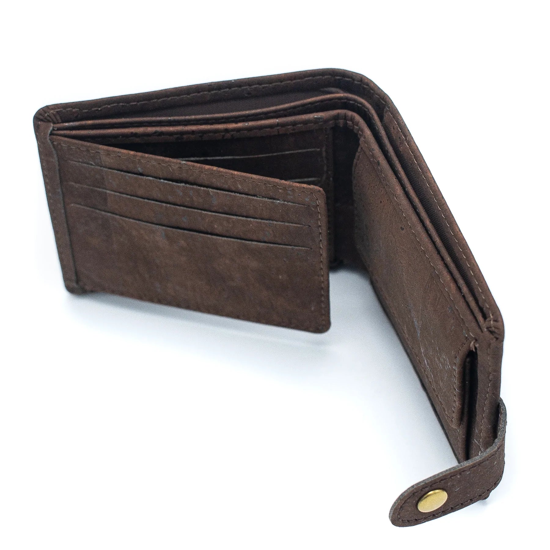 Brown Cork Men Wallet with Snap Button