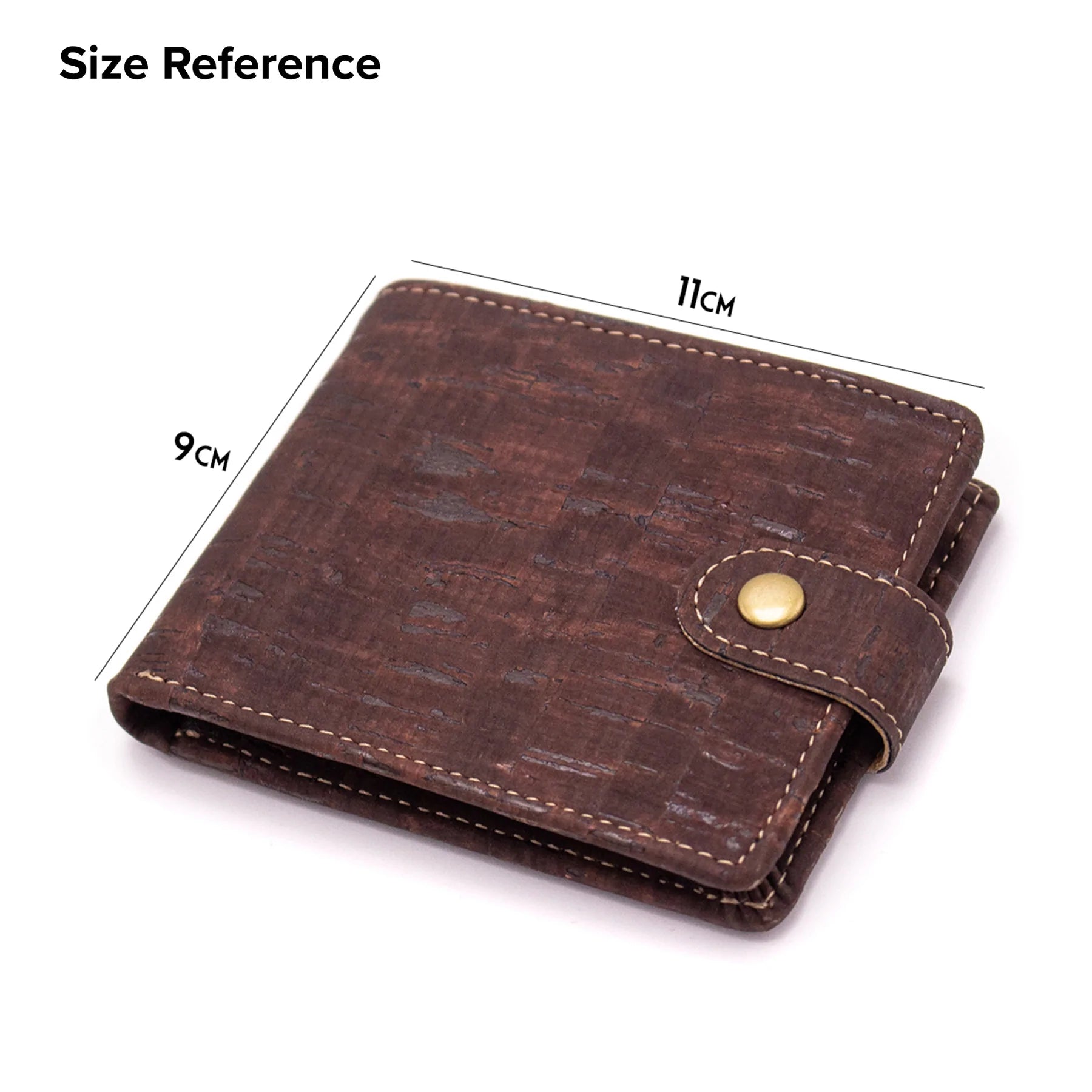 Brown Cork Men Wallet with Snap Button
