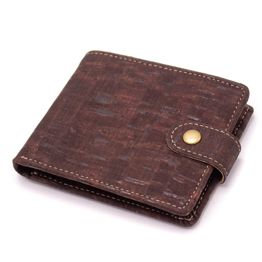 Sleek Bifold Cork Wallet with Snap Button