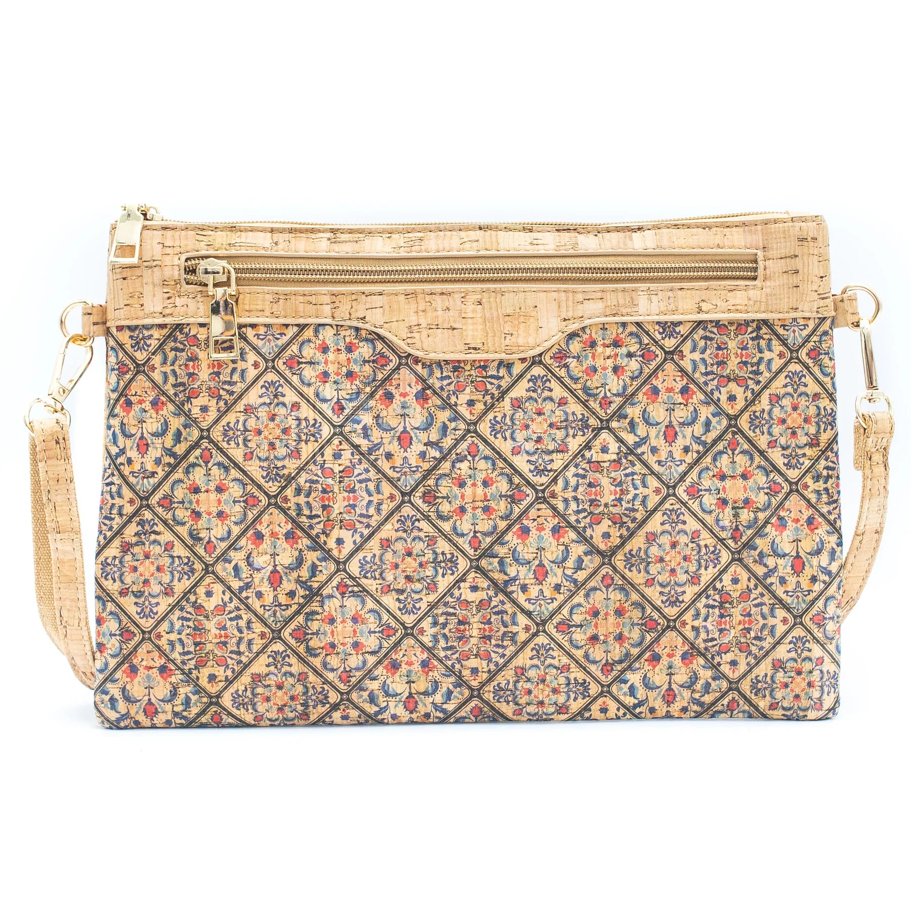 Floral fly Printed Cork Sling Bag