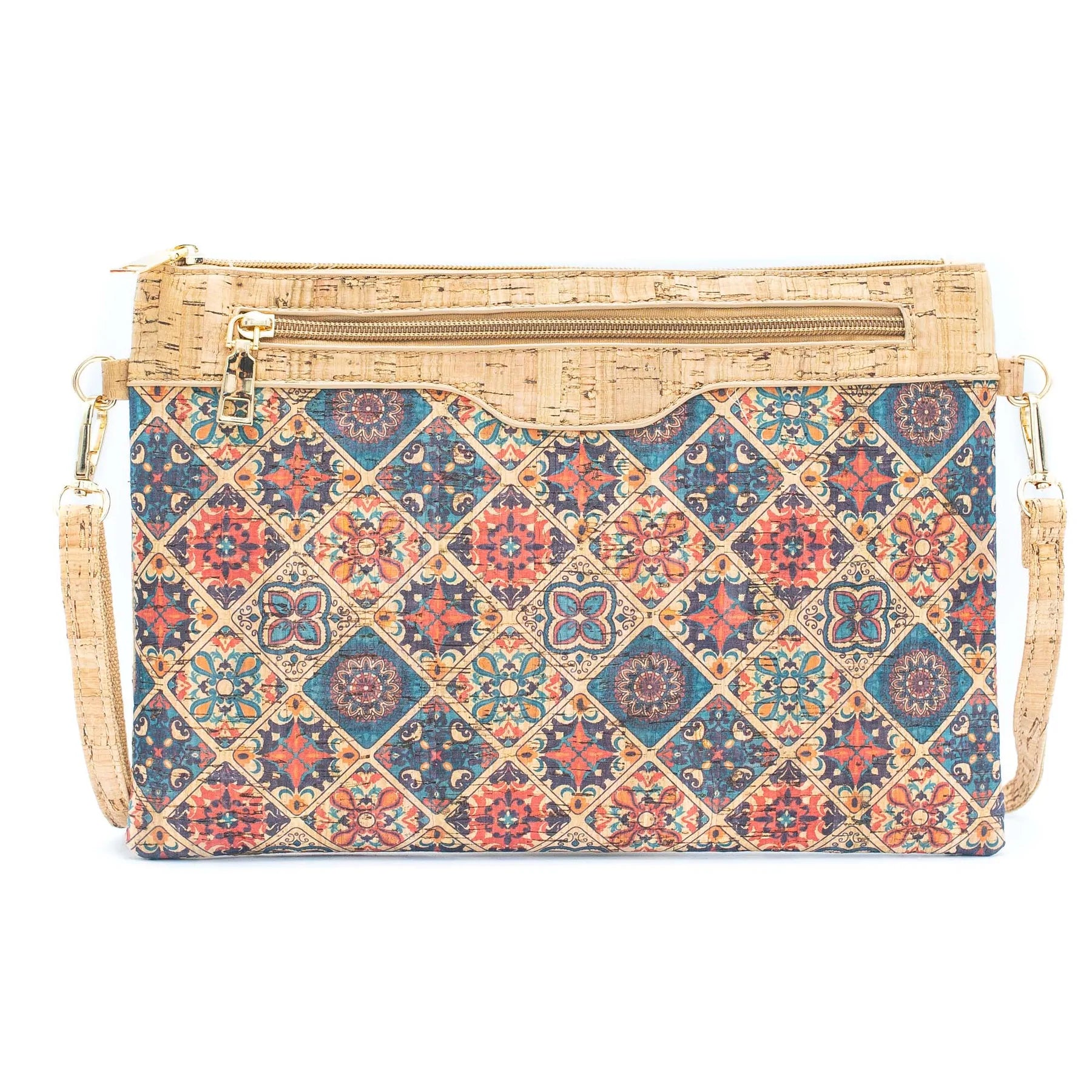 Floral fly Printed Cork Sling Bag