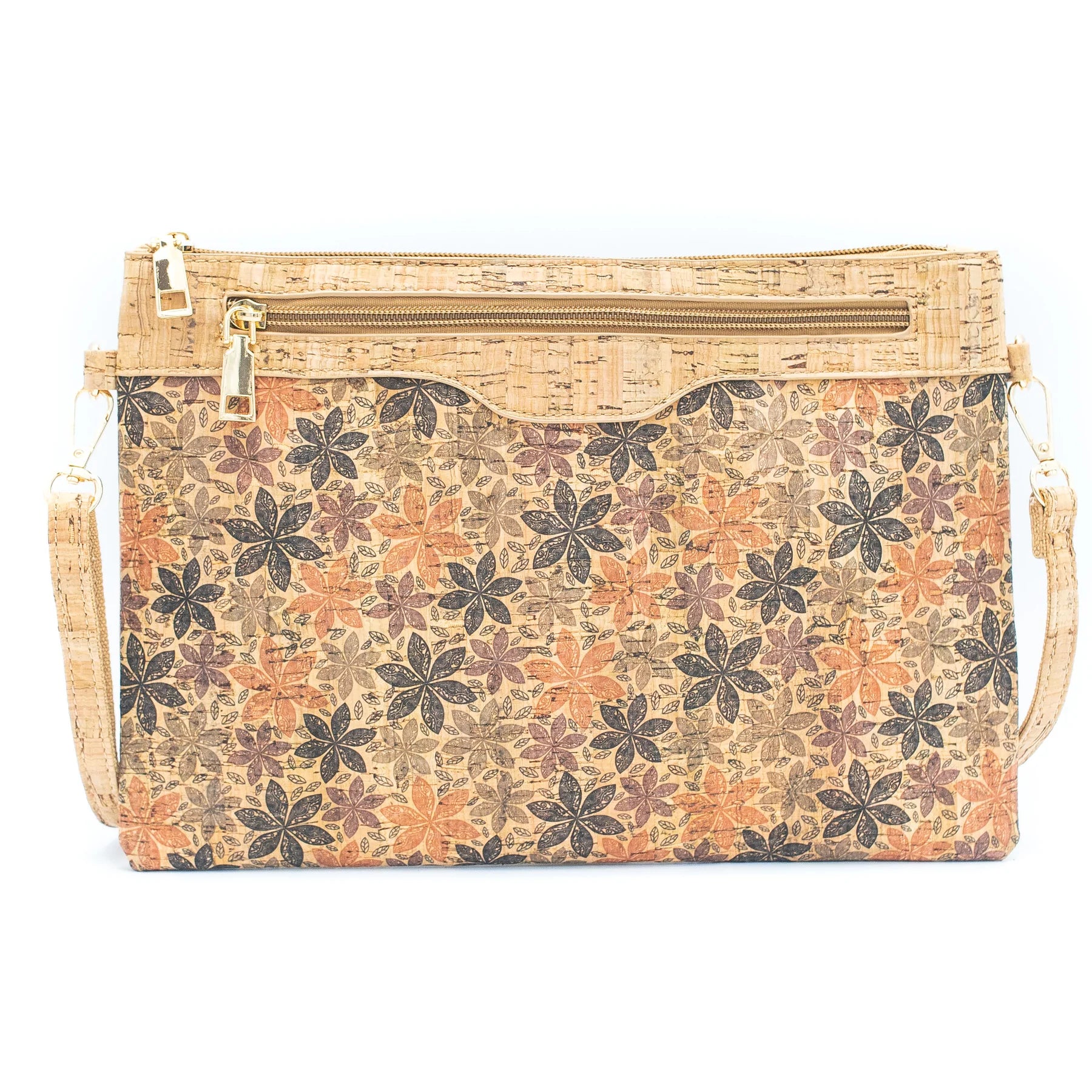 Floral fly Printed Cork Sling Bag