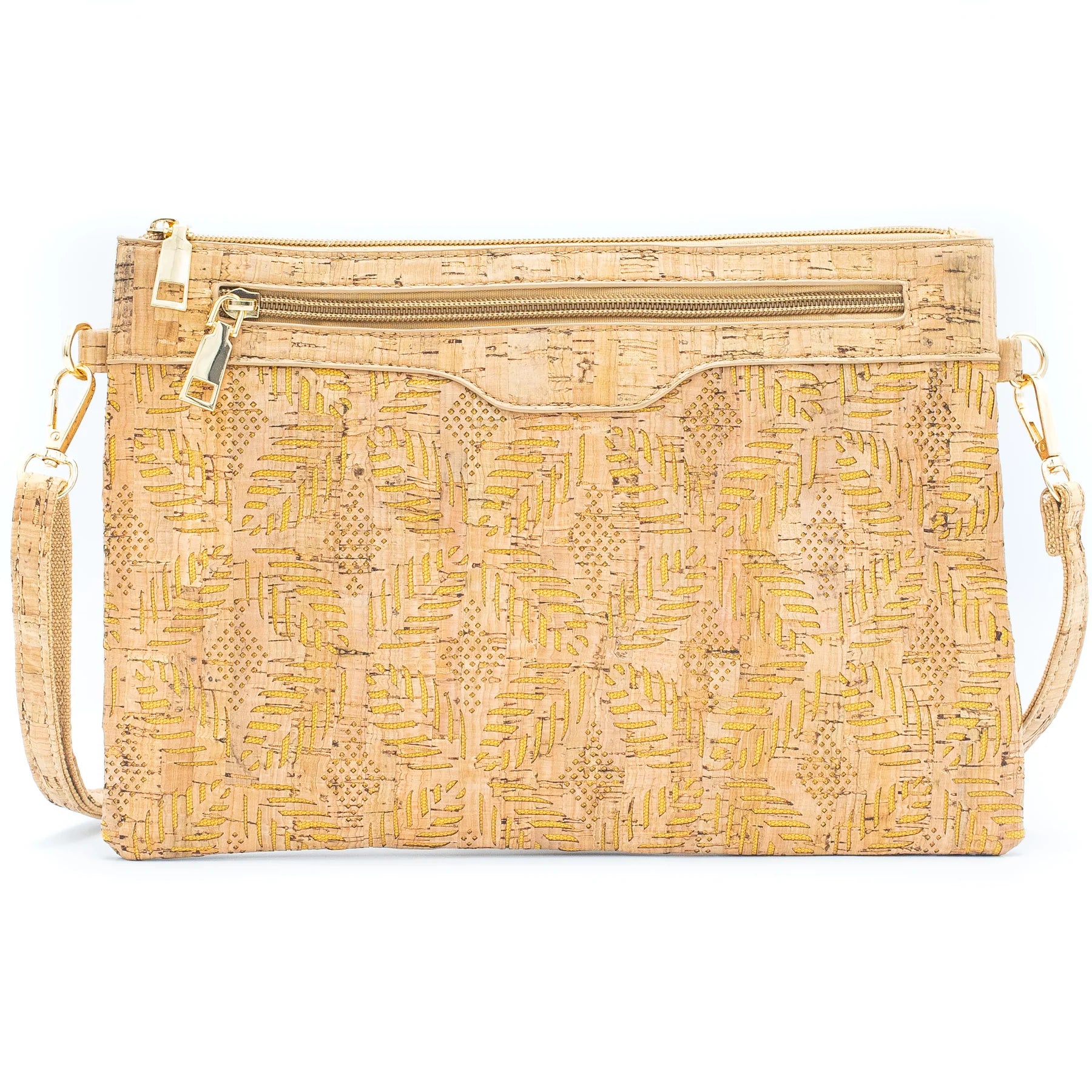 Floral fly Printed Cork Sling Bag
