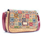 Natural Cork Crossbody Bag with Traditional Mosaic Print