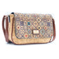 Natural Cork Crossbody Bag with Traditional Mosaic Print