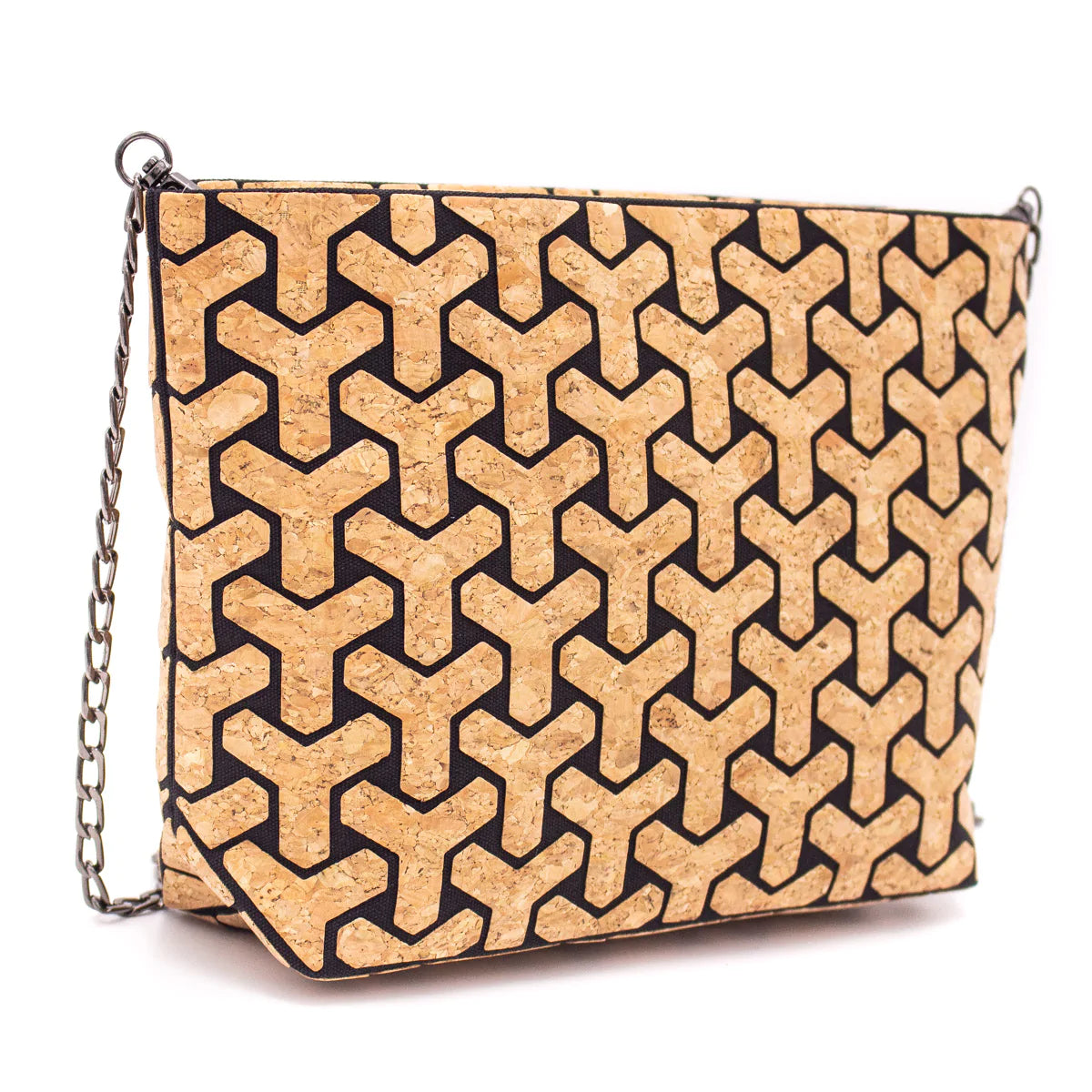 Natural Cork Geometric Chain Crossbody cork Bag