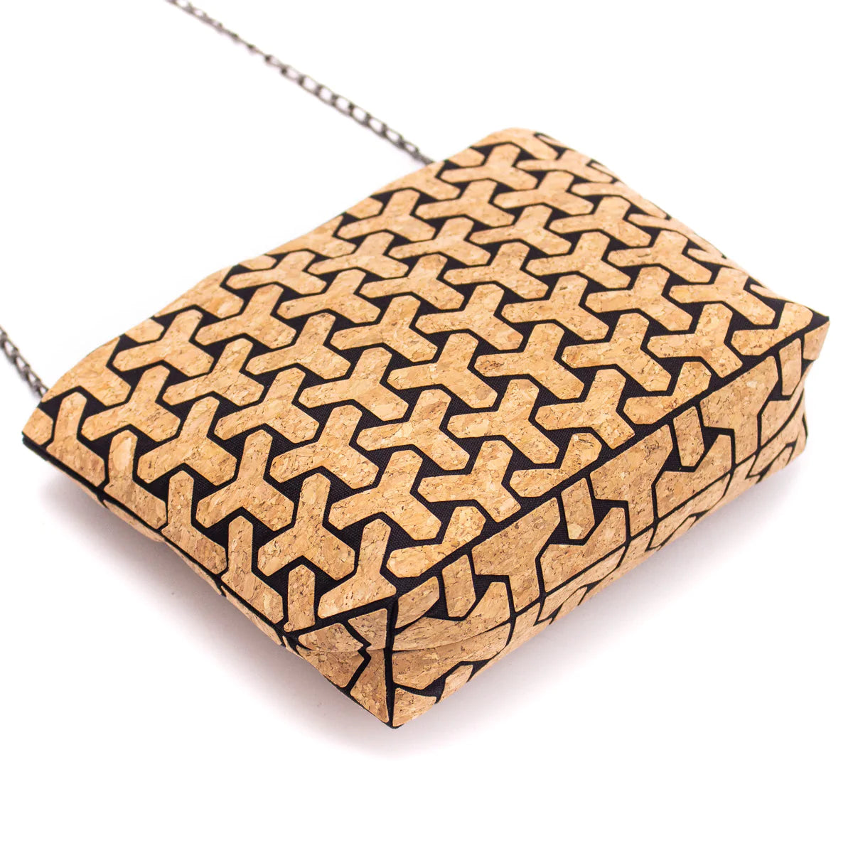 Natural Cork Geometric Chain Crossbody cork Bag