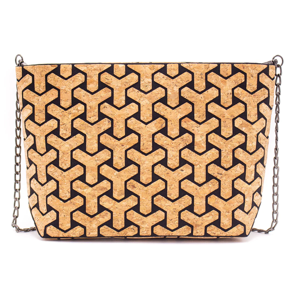 Natural Cork Geometric Chain Crossbody cork Bag
