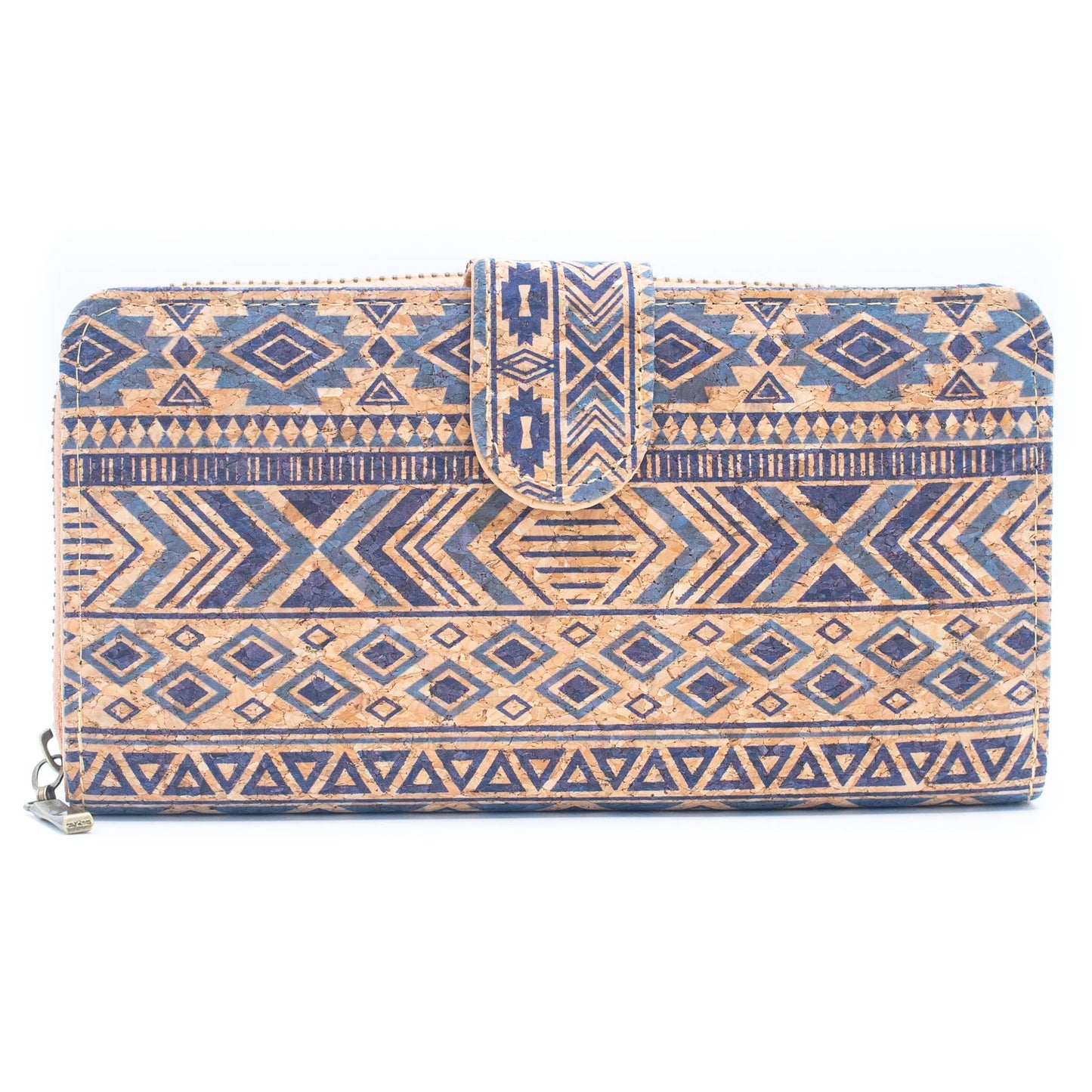 Folding wallet Mandala flower pattern- Vegan Cork Wallet