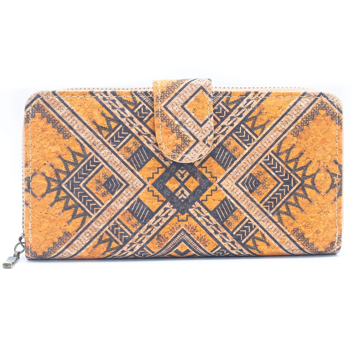 Folding wallet Mandala flower pattern- Vegan Cork Wallet