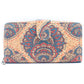 Folding wallet Mandala flower pattern- Vegan Cork Wallet