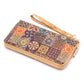 Ceramic tile pattern natural cork with zipper wallet